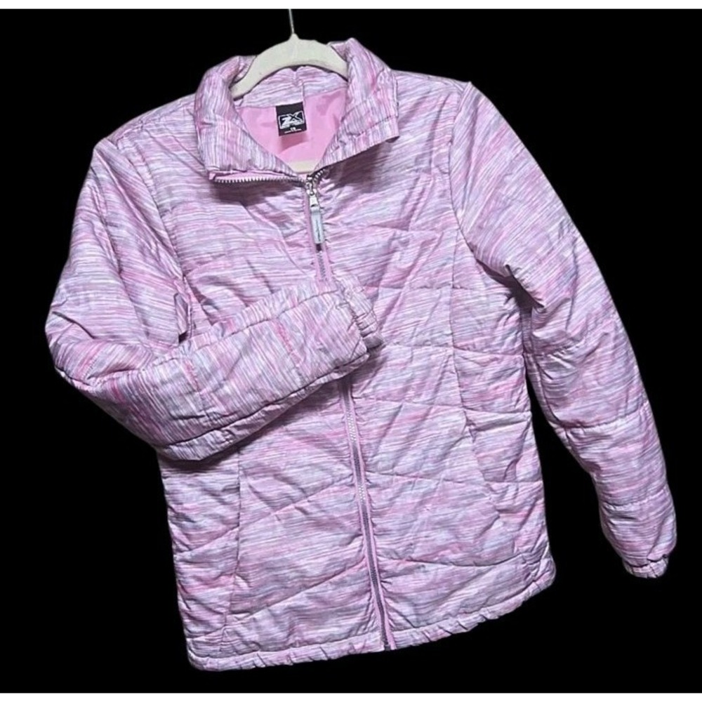 Zero Exposure‎ Kids Jacket Size 16 Pink Striped Zip Up Coat